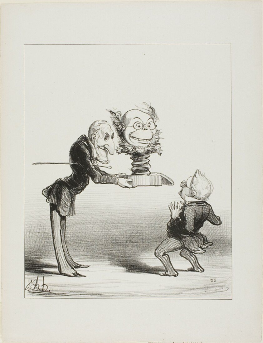 Father Molé bringing New Years gifts to little Thiers, plate 62 from Actualités