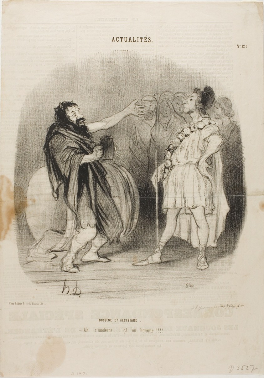 Diogenes and Alcibiades at the Odeon. “- Ah... it's modern....what a man!,” plate 121 from Actualités