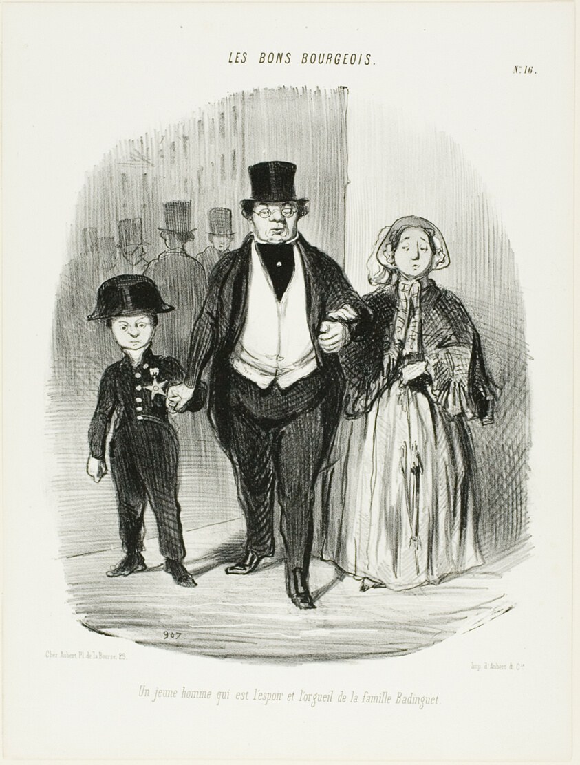 A Young Man Who is the Pride and Hope of the Badinguet Family, plate 16 from Les Bons Bourgeois