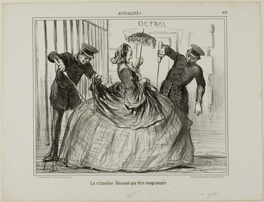 Crinolines are suddenly getting to be suspicious, plate 419 from Actualités