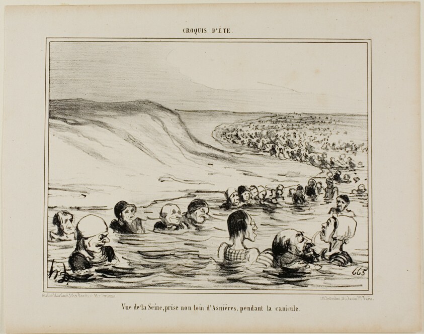 View of the Seine near Asnières during the dog days, plate 2 from Croquis D'été