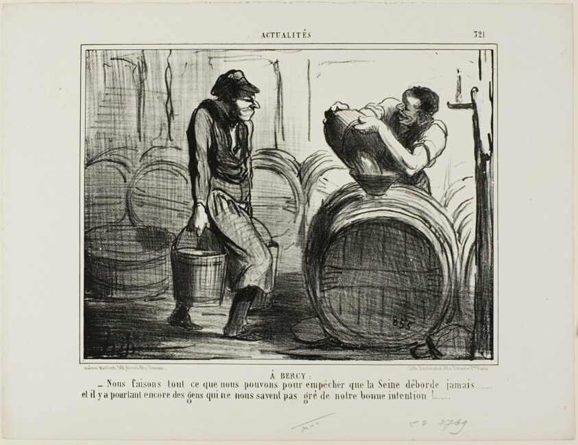 In Bercy. “We are doing everything to avoid that the river Seine overflows... and there are still people who are questioning our good intentions,” plate 321 from Actualités