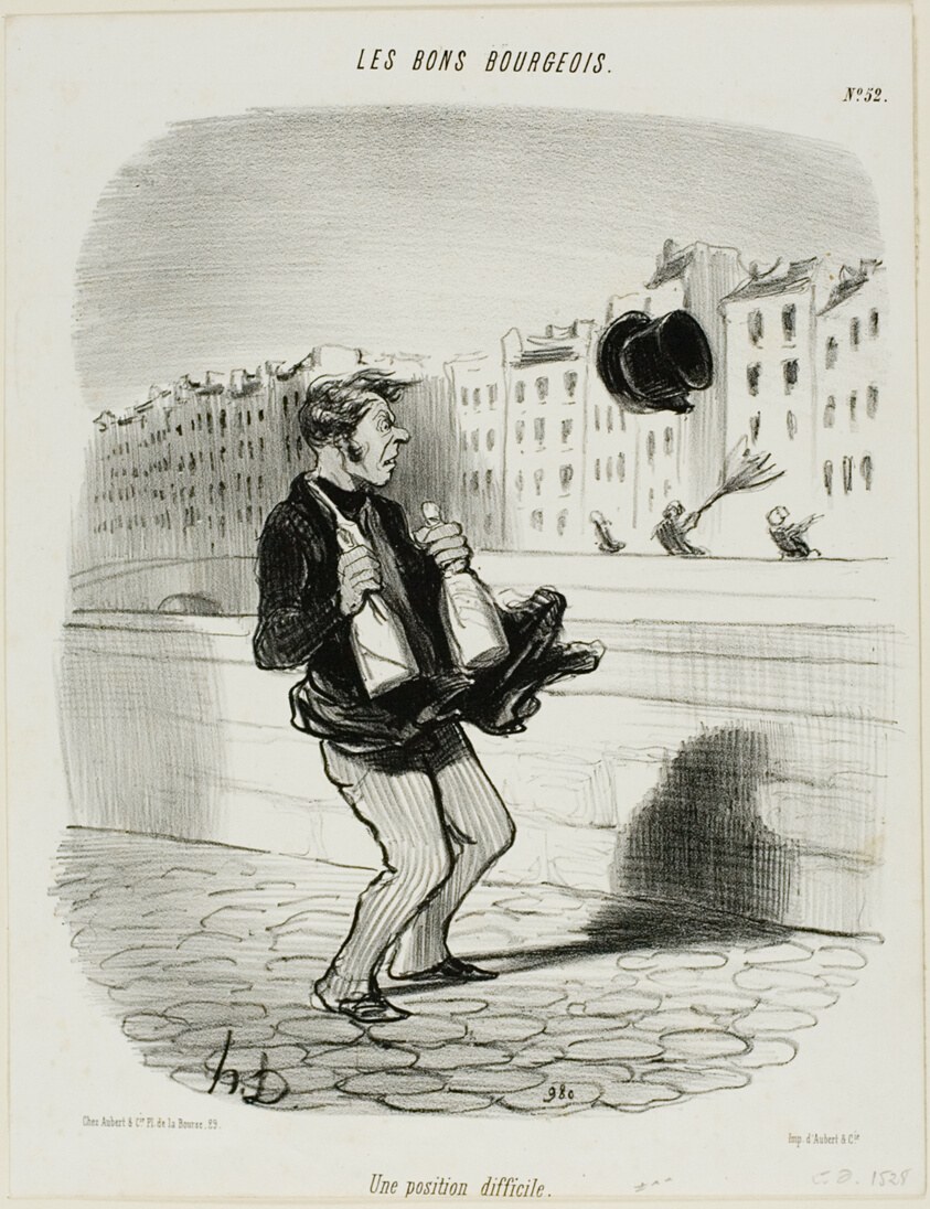 An Awkward Situation, plate 52 from Les Bons Bourgeois