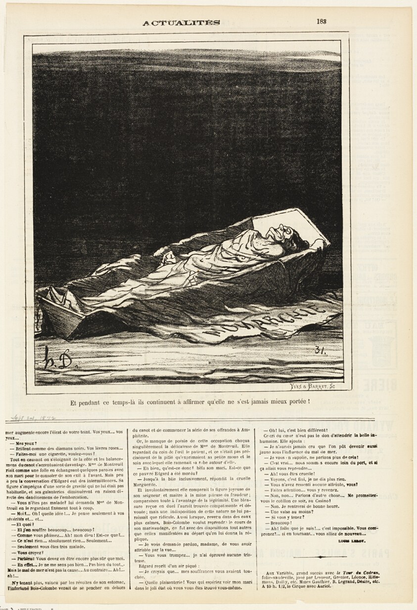 Meanwhile They Keep on Insisting that She Has Never Been Better, plate 183 from Actualités