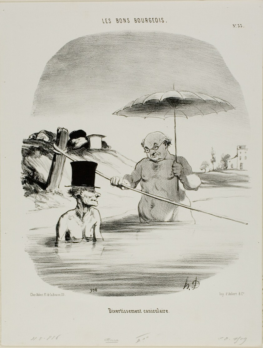 Relaxation during the dog days, plate 33 from Les Bons Bourgeois