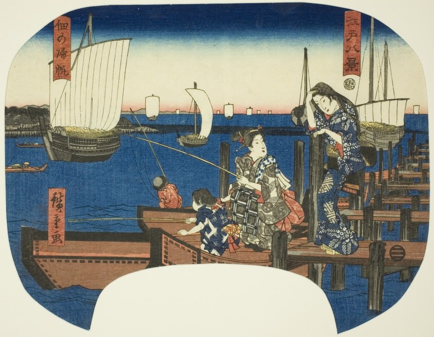 Returning Sails at Tsukuda (Tsukuda no kihan), from the series "Eight Views of Edo (Edo hakkei)"