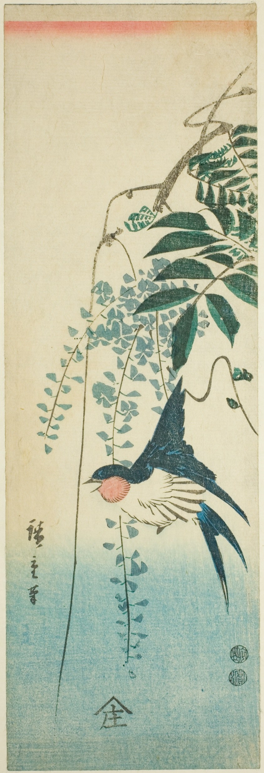 Swallow and wisteria