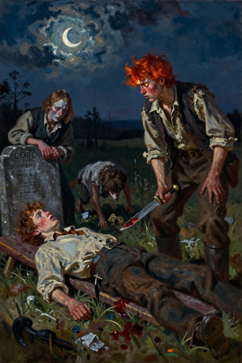 CHAPTER IX.  A Solemn Situation—Grave Subjects Introduced—Injun Joe  Explains