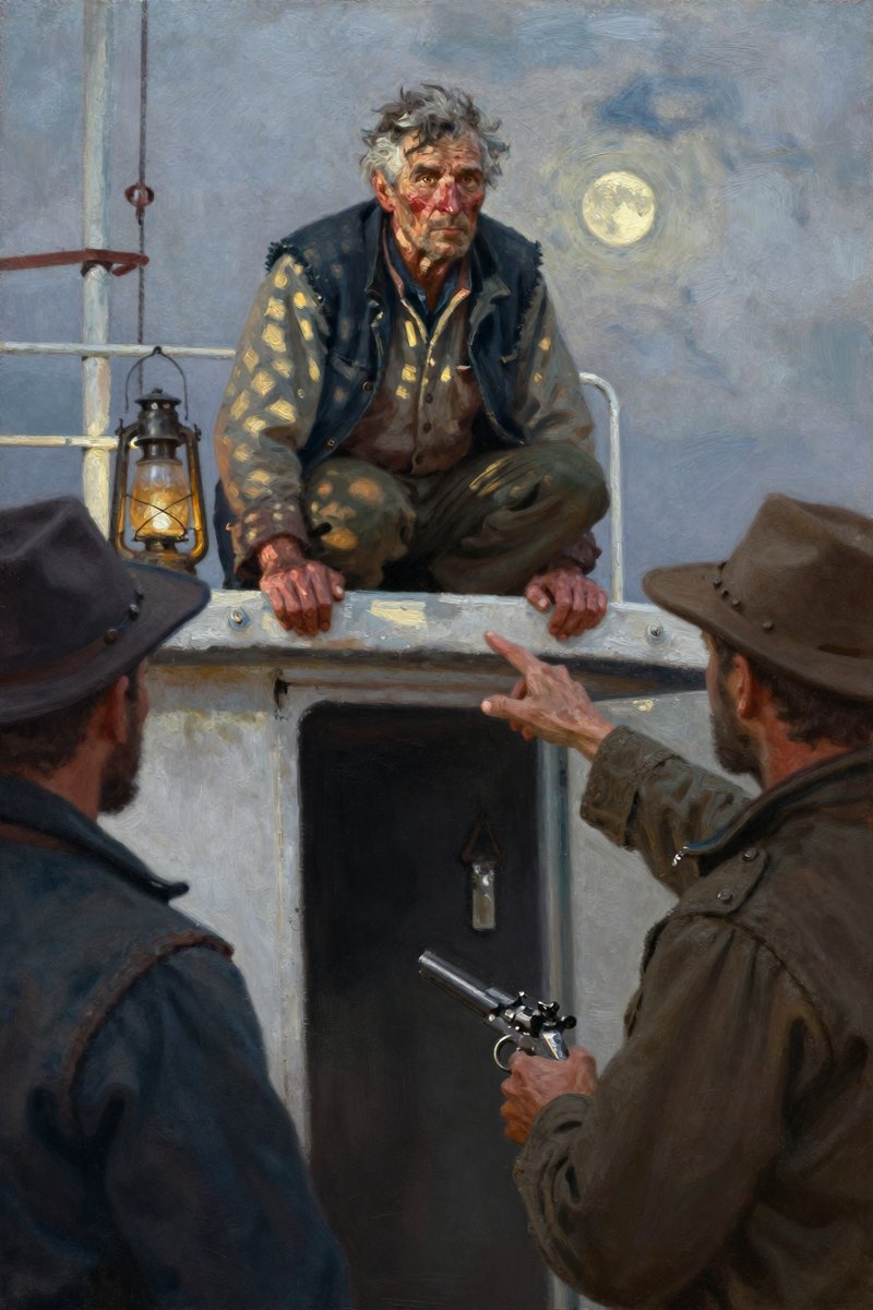 CHAPTER XII. Slow Navigation.—Borrowing Things.—Boarding the Wreck.—The  Plotters.—Hunting for the Boat.